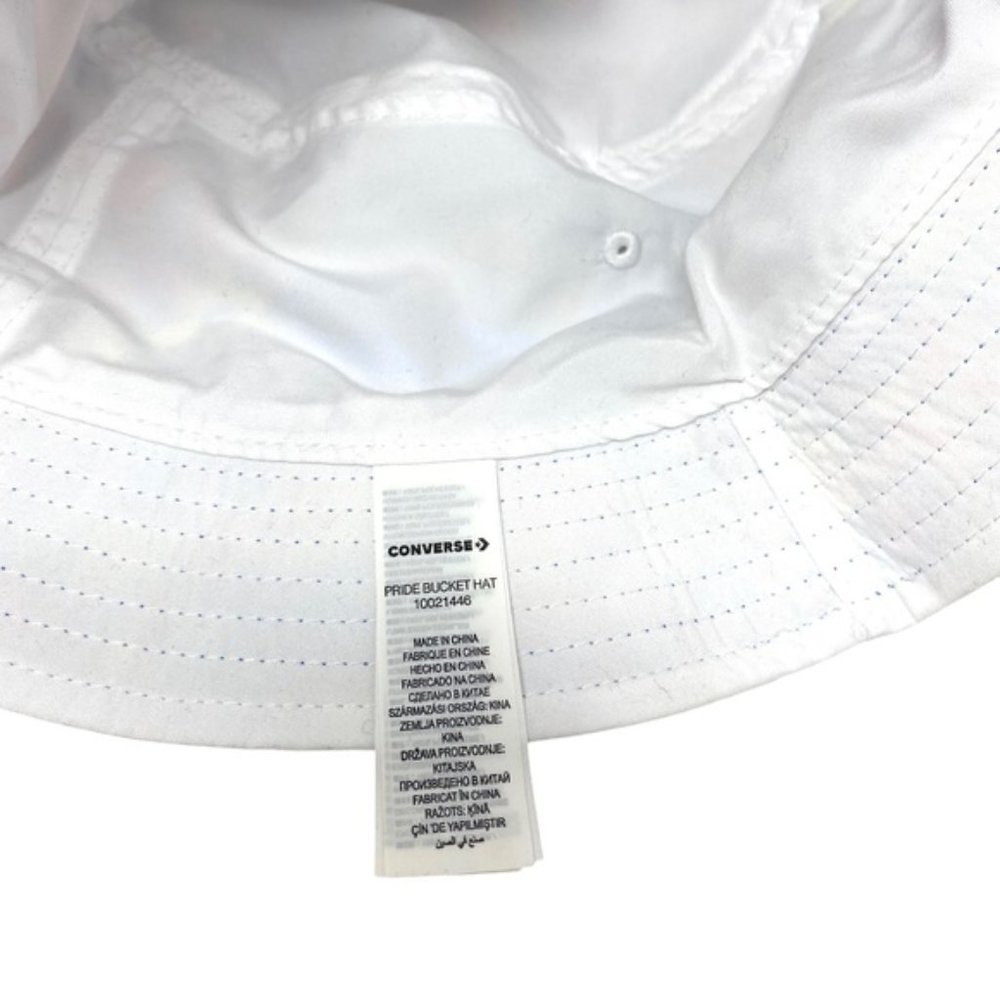 🔥HOT SALE🔥Converse Reversible Bucket Hat Multi White Canvas 10021446-102 - Picture 5 of 6